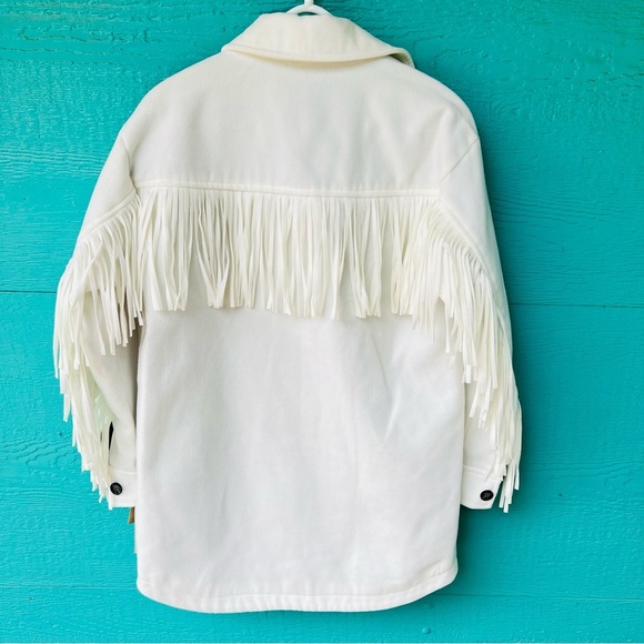 LEVI’S FRINGE WHITE SHIRT STYLE WESTERN LONGLINE JACKET SIZE XS NWT - Picture 16 of 16